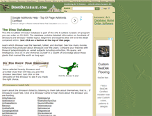Tablet Screenshot of dinodatabase.com